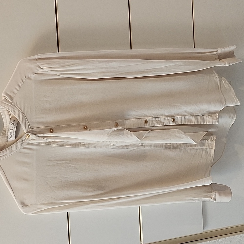 Rachel Zoe cream silk blouse